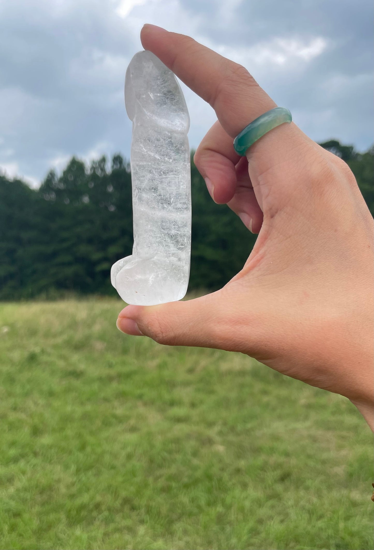 Clear Quartz Penis Carving