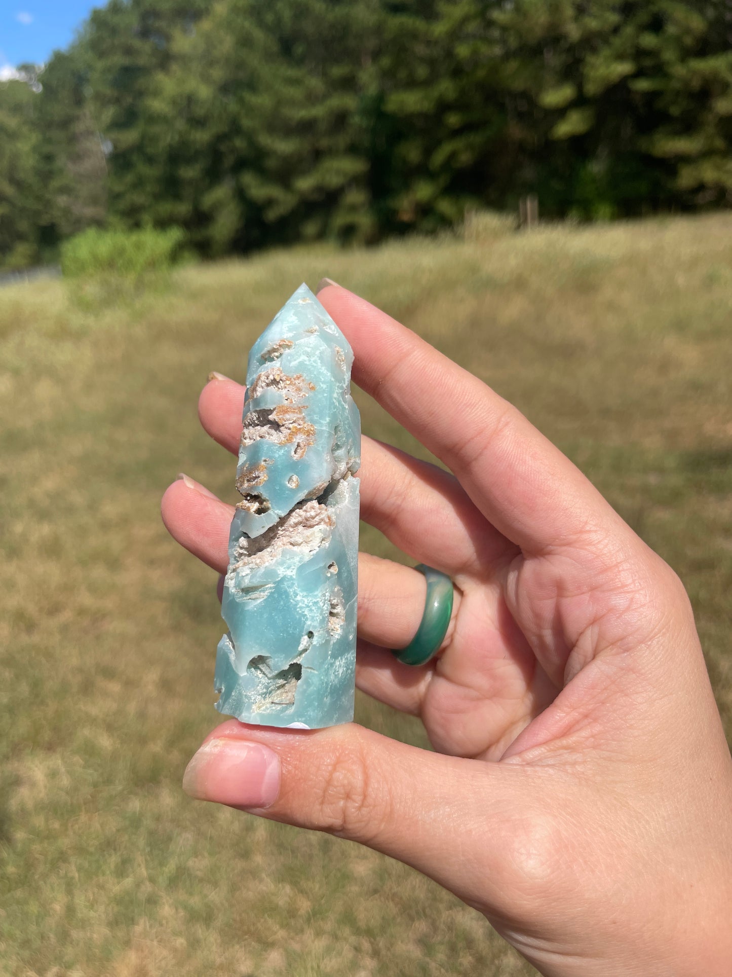 Druzy Carribean Calcite tower 1