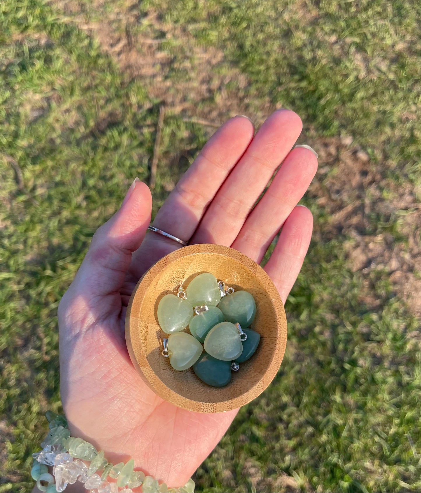 MINI Green Aventurine Heart Pendant