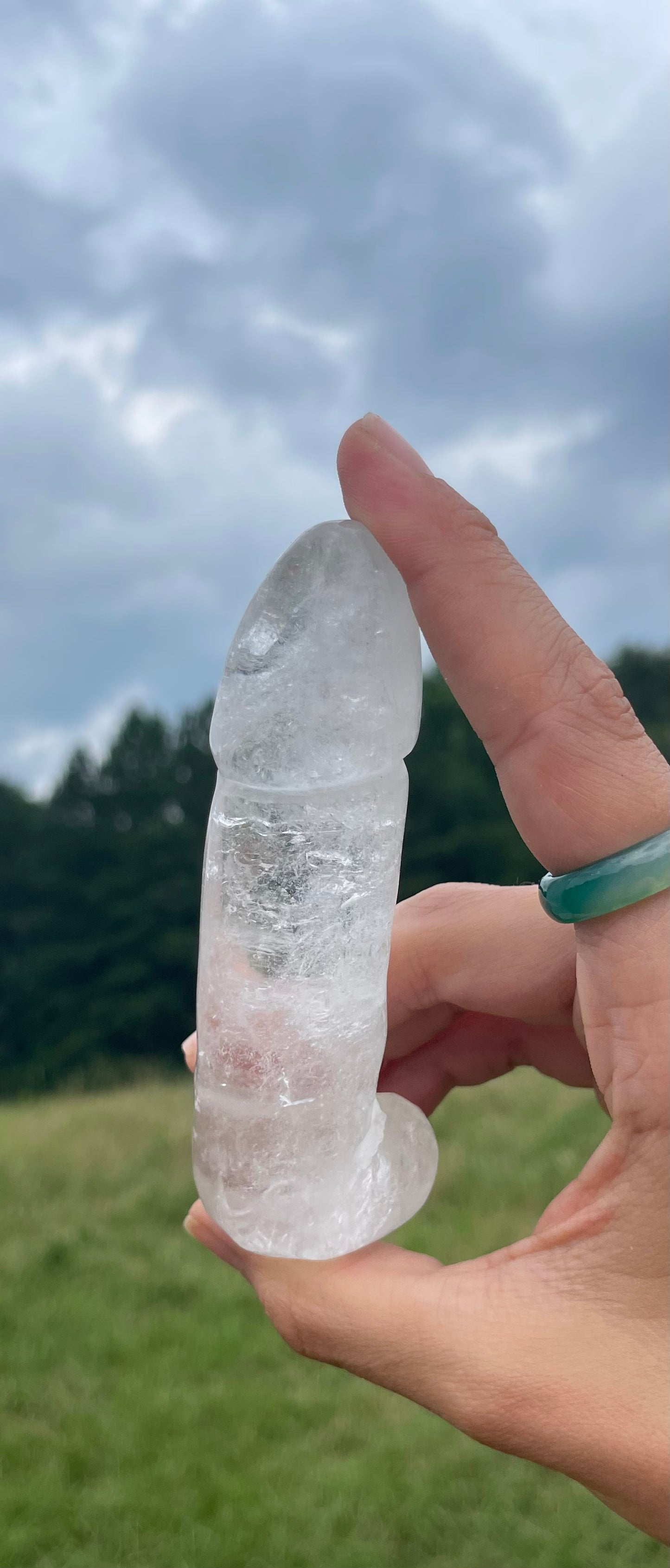 Clear Quartz Penis Carving