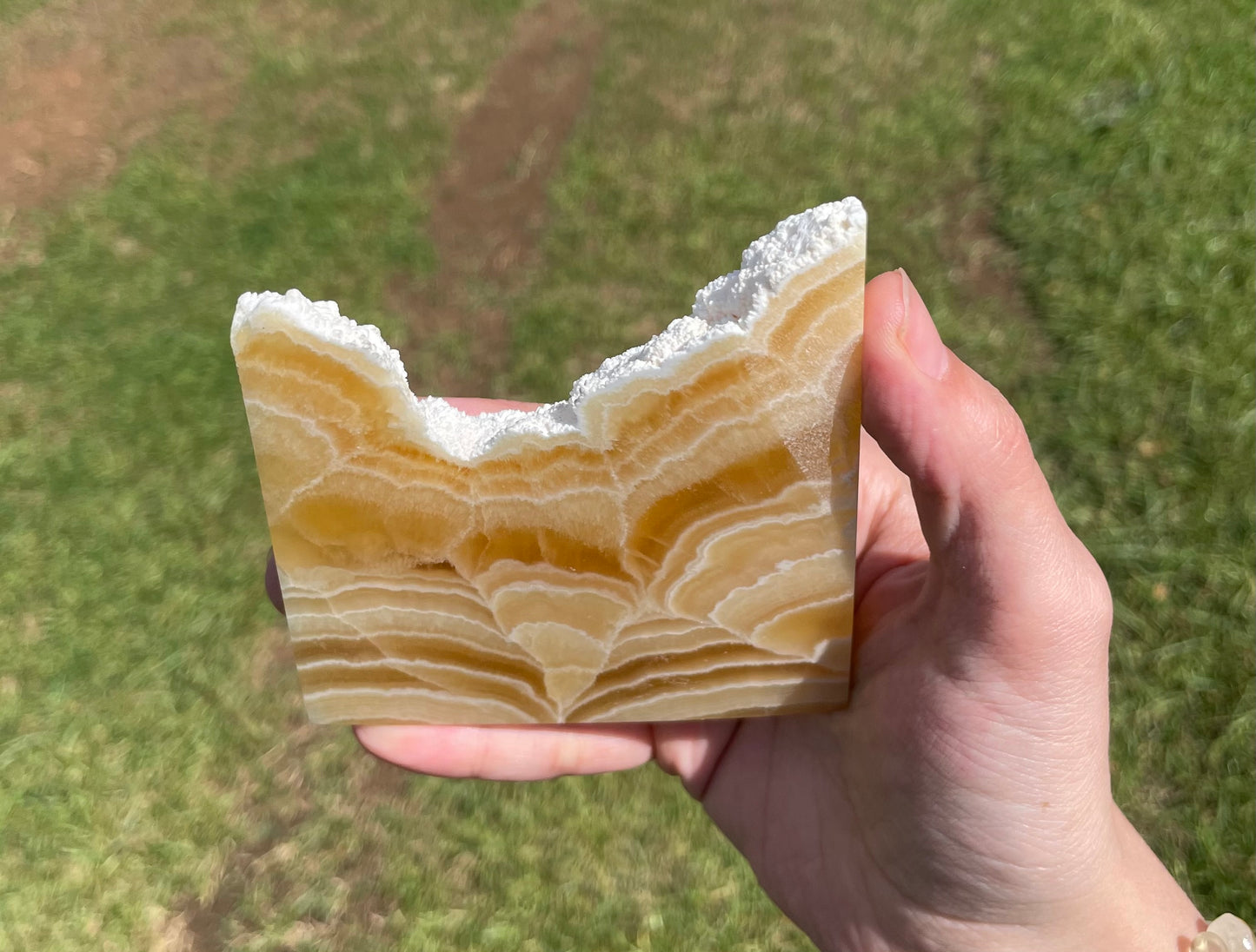 Imperfect Druzy Orange Calcite Slab