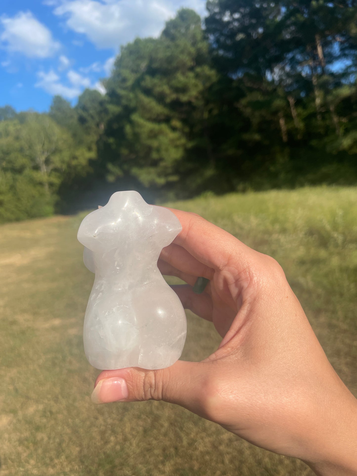 Clear Quartz Goddess carving
