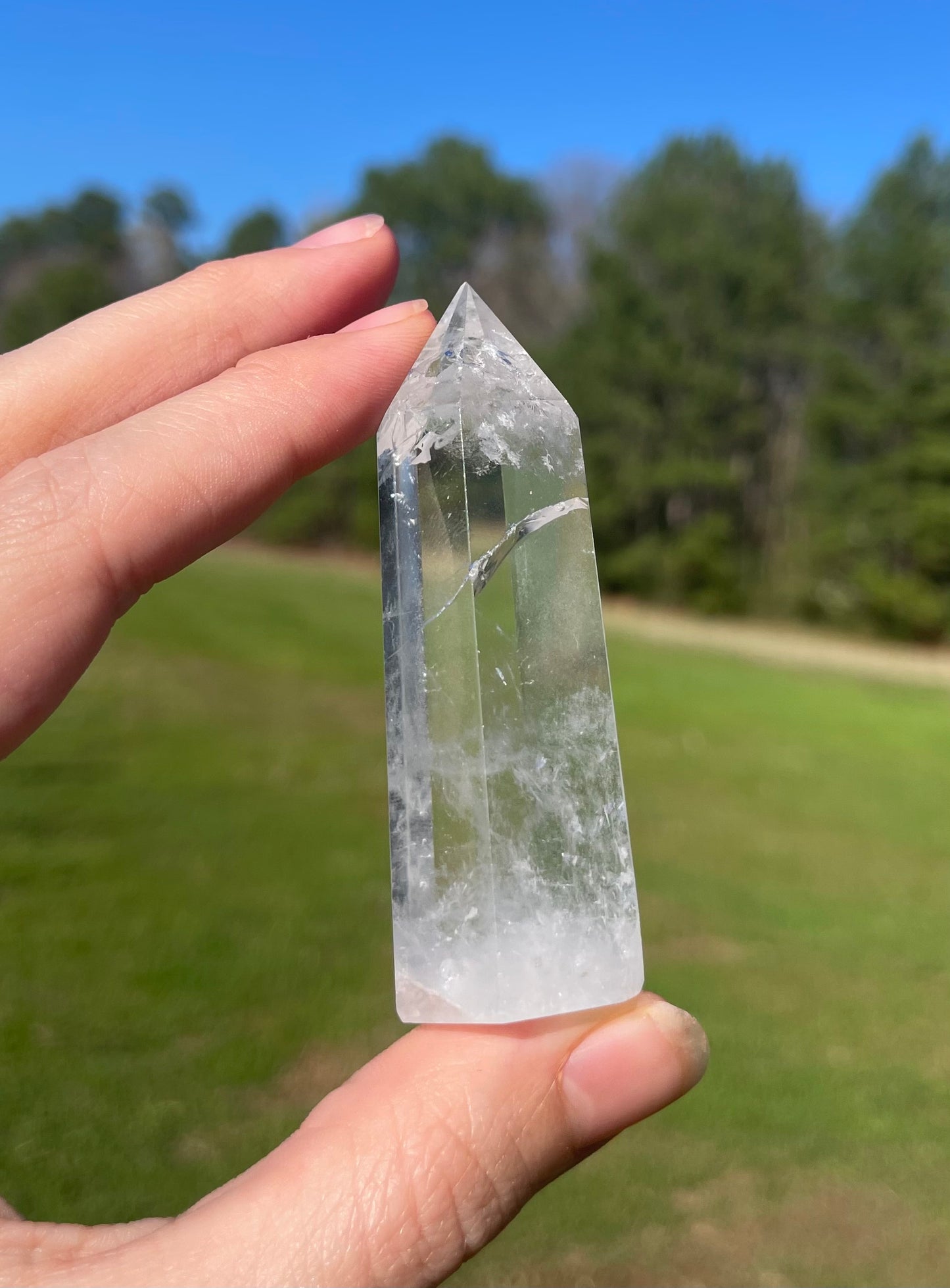 Clear Quartz Tower w/inclusion (3)