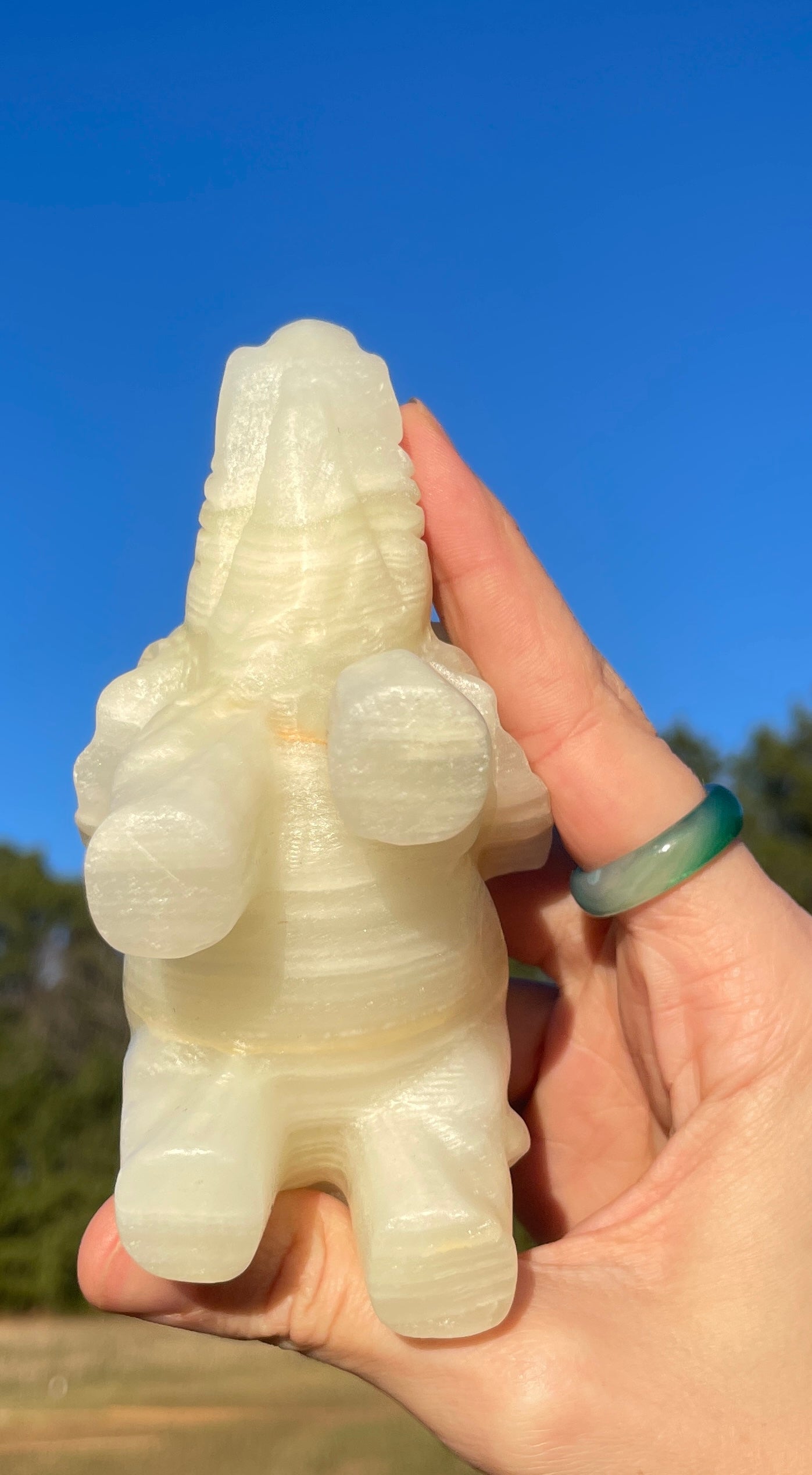 Banded Afghanistan Jade Elephant carving