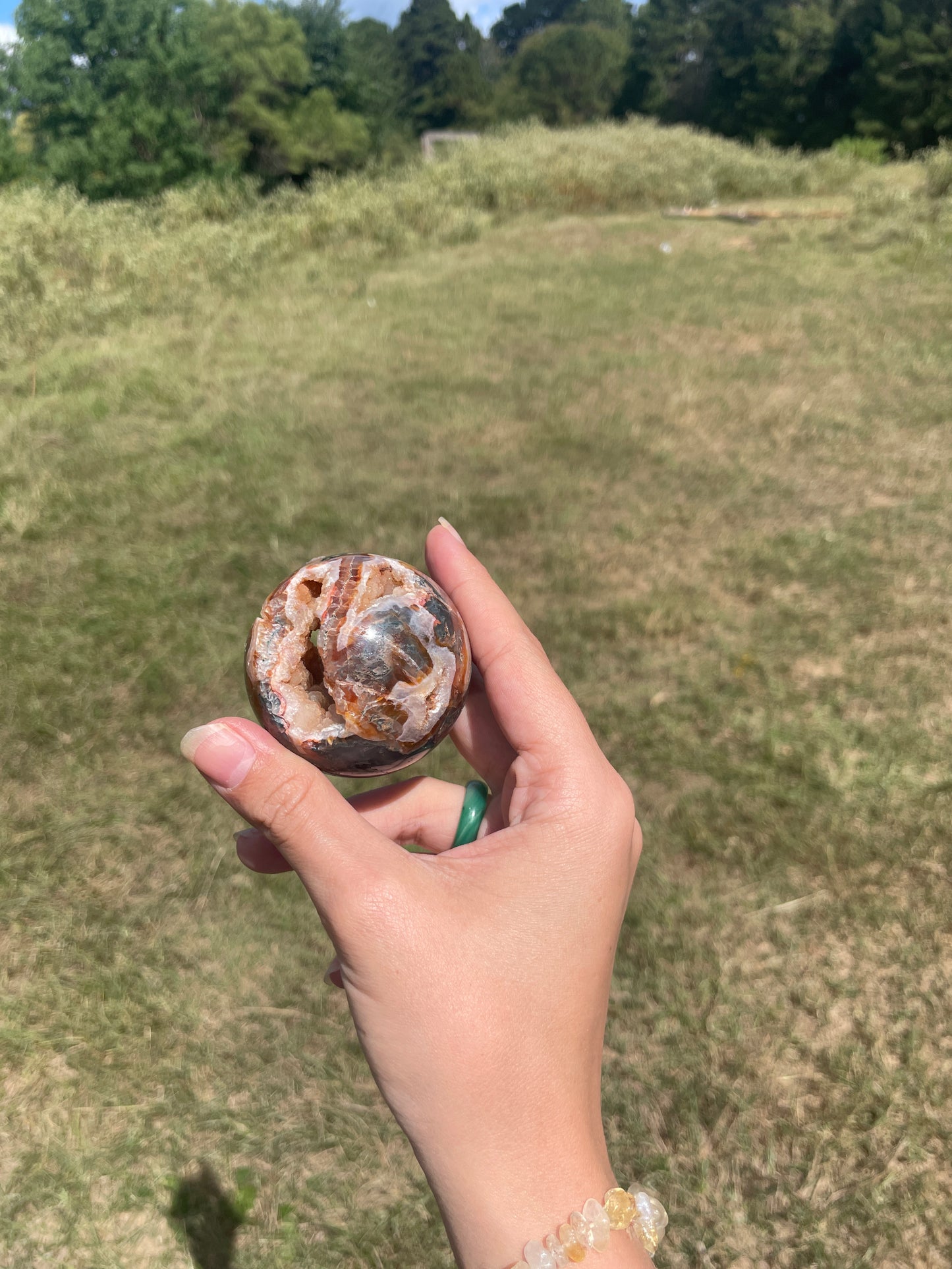 Red/Carnelian Moss Agate Sphere