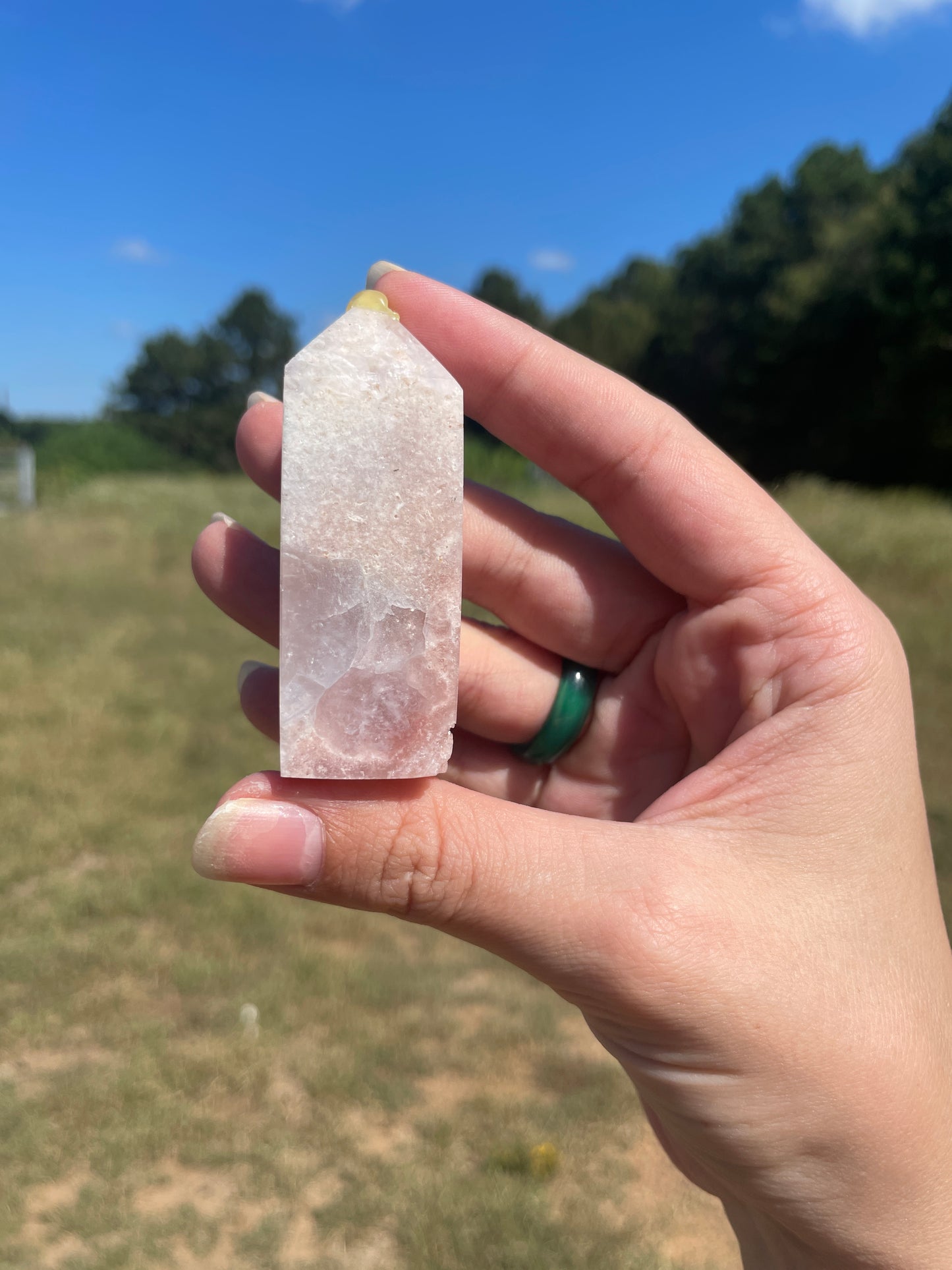 Druzy pink amethyst tower 1