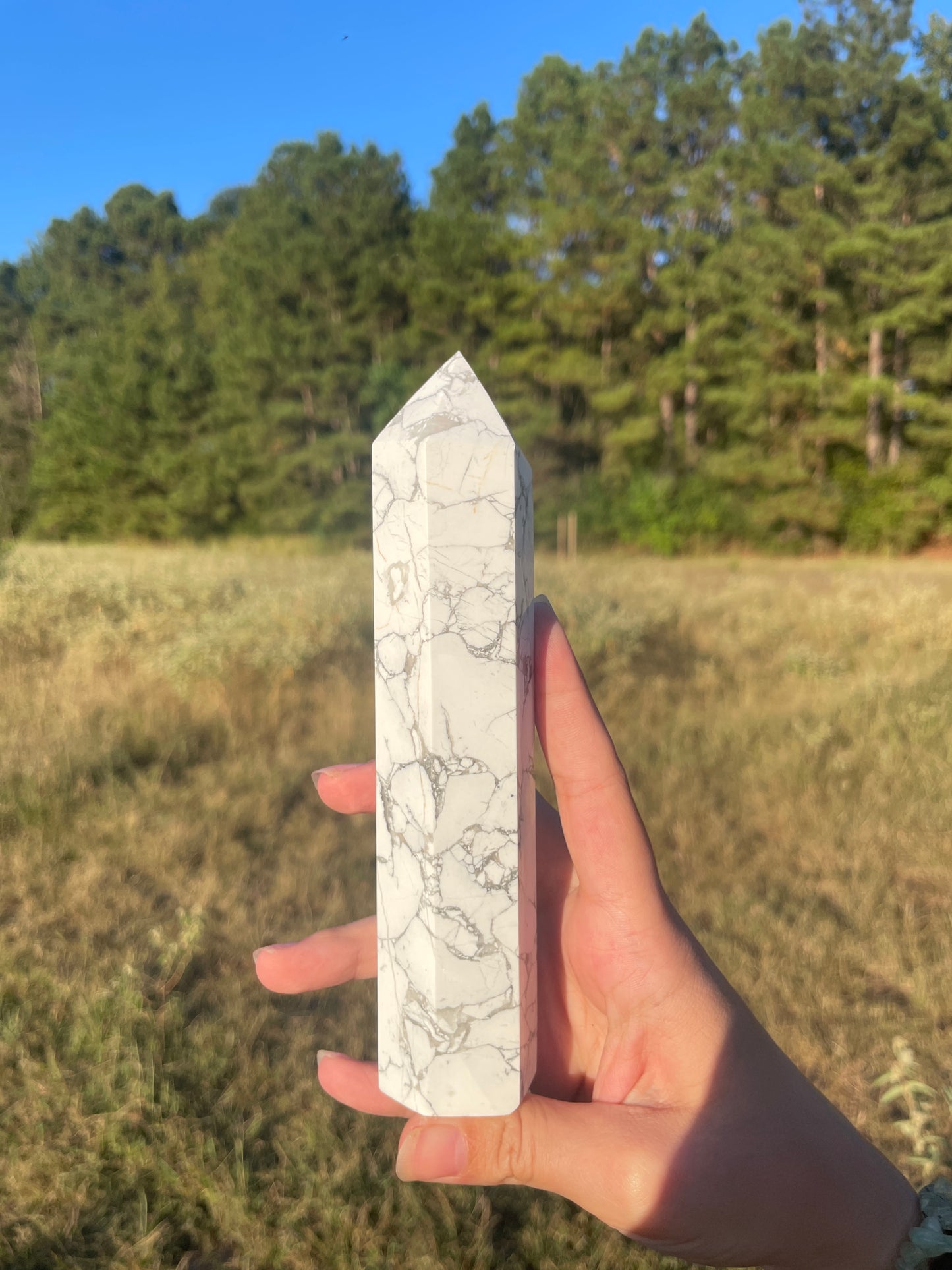 Large 1lb Howlite Tower #1