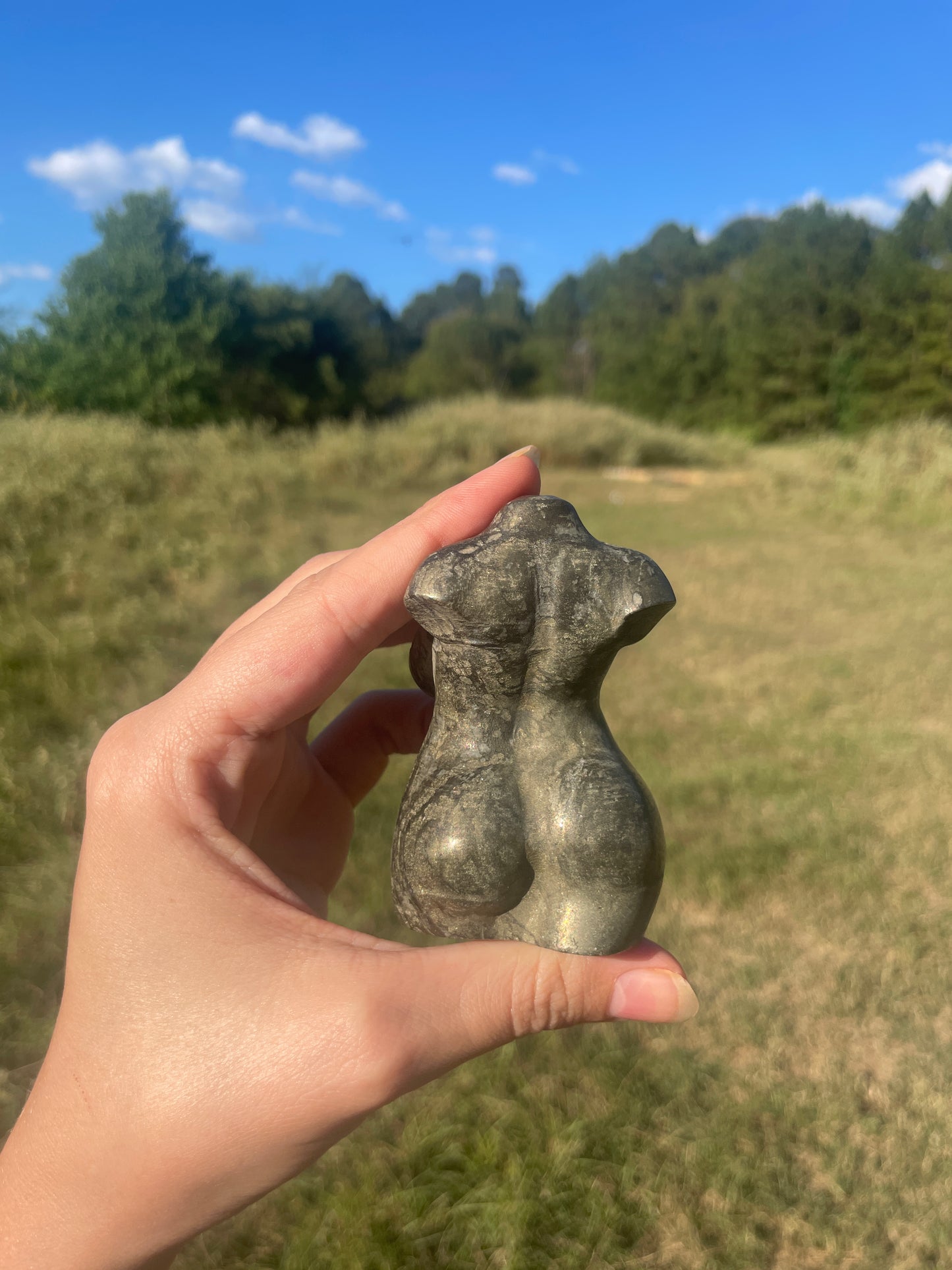 Pyrite Goddess Carving