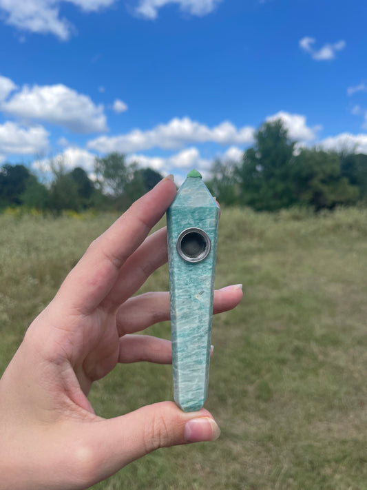 Amazonite Crystal Pipe (decor)