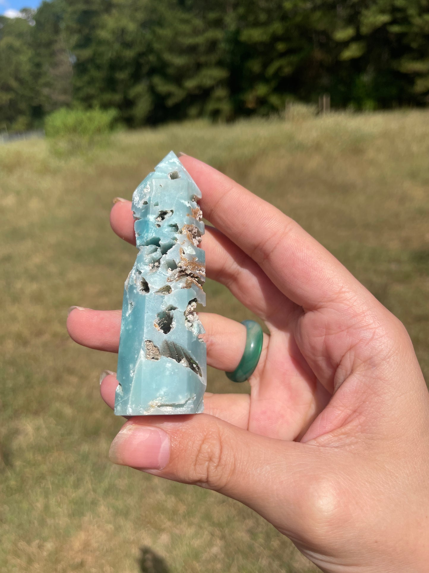 Druzy Carribean Calcite tower 1