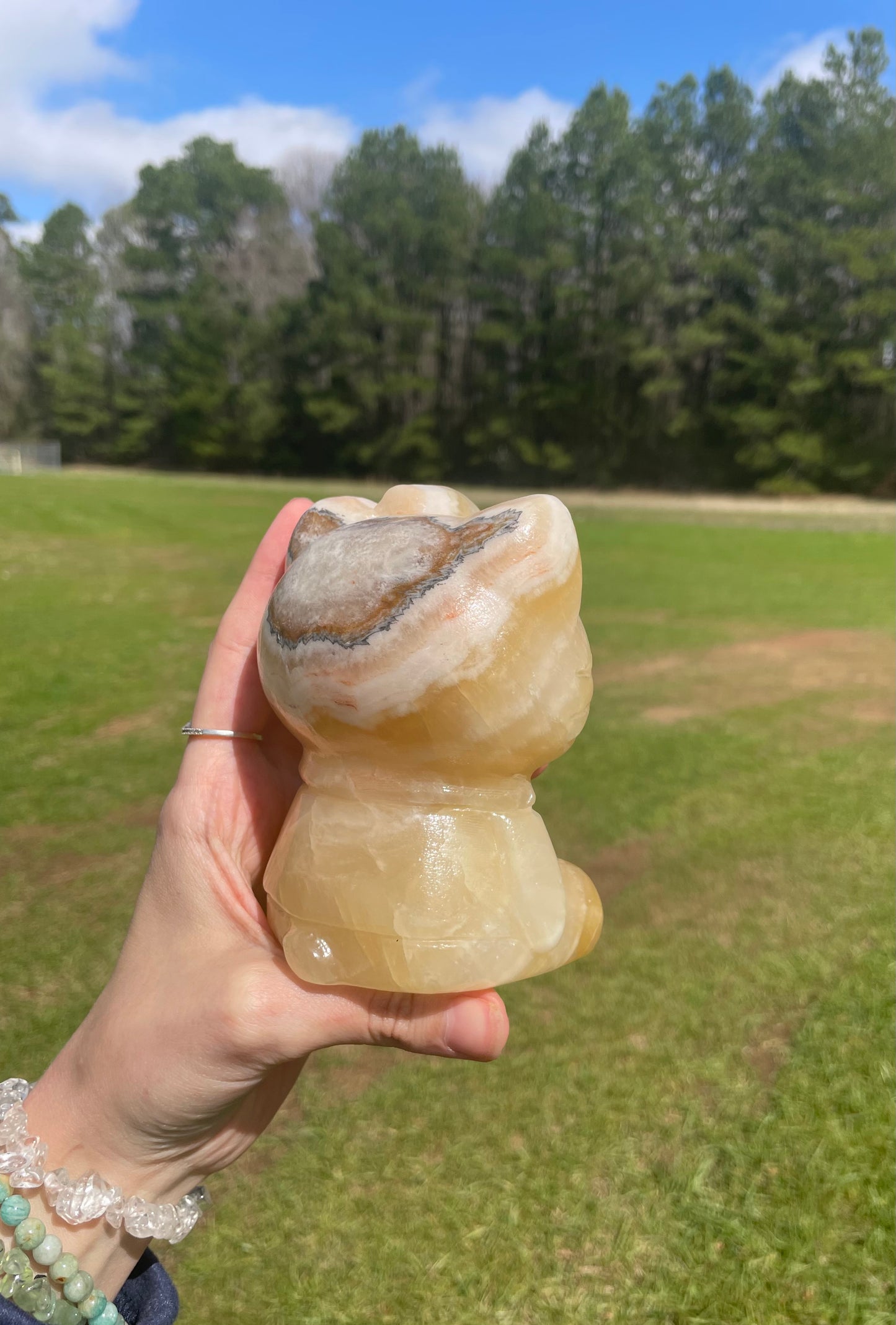 Yellow Calcite Hello Kitty