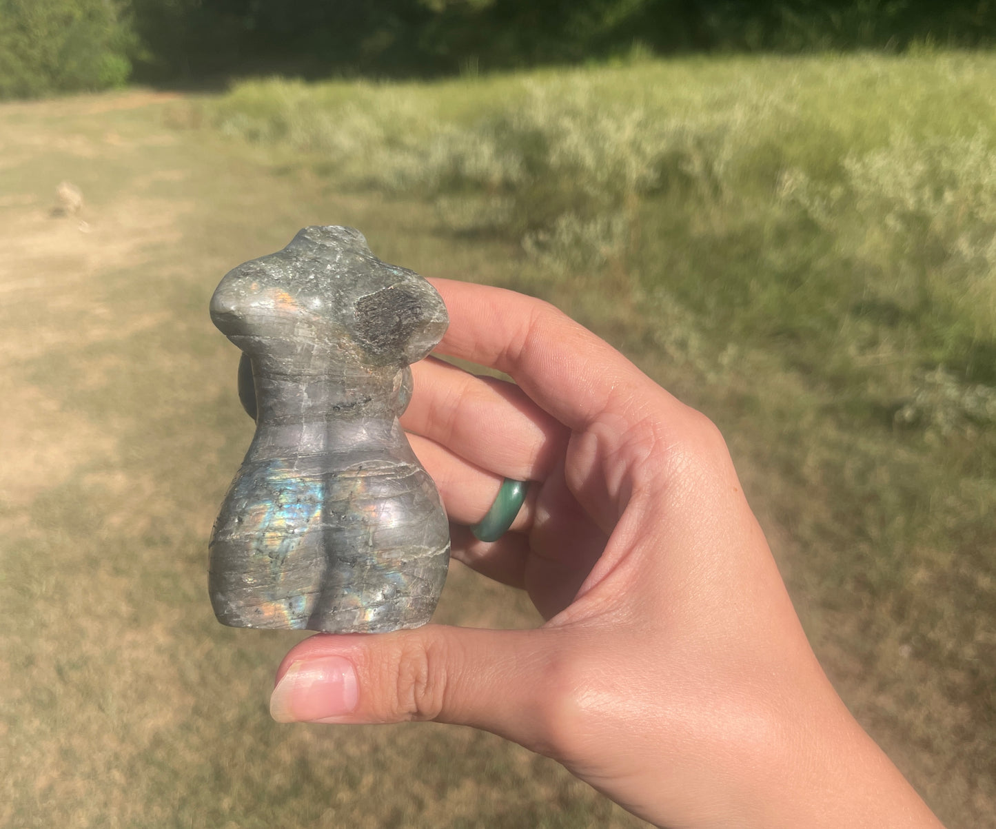Flash Labradorite Goddess carving