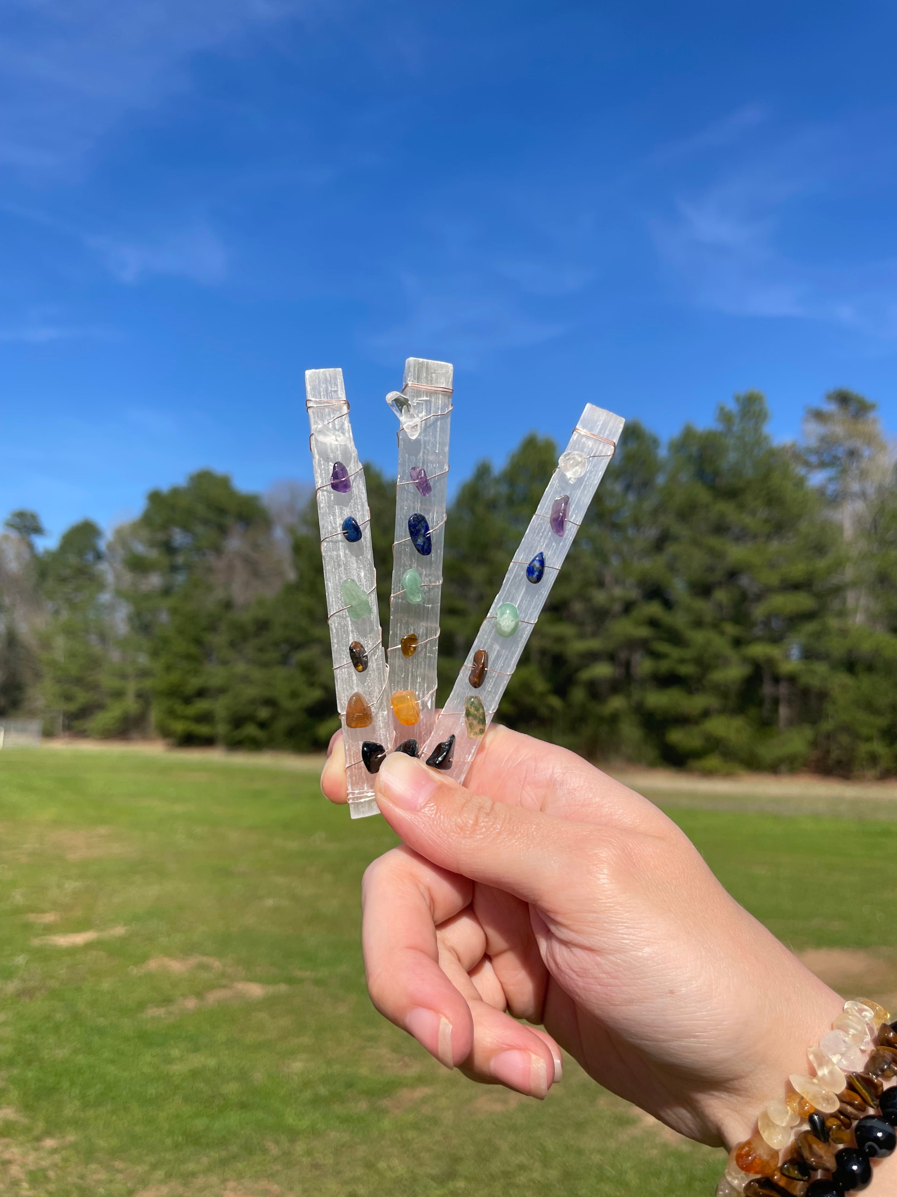 Mini Selenite (Satin spar) Chakra Sticks 🤍 – Lulu’s Crystal Cottage