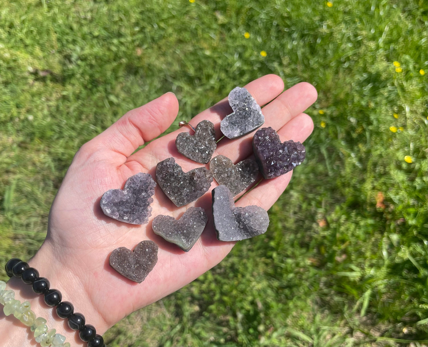 Intuitively chosen - MINI Amethyst Cluster Druzy Heart Carvings