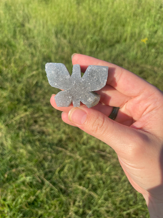 Imperfect Druzy Amethyst cluster Butterfly Carving 🦋