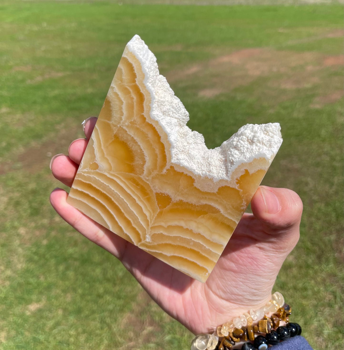 Imperfect Druzy Orange Calcite Slab