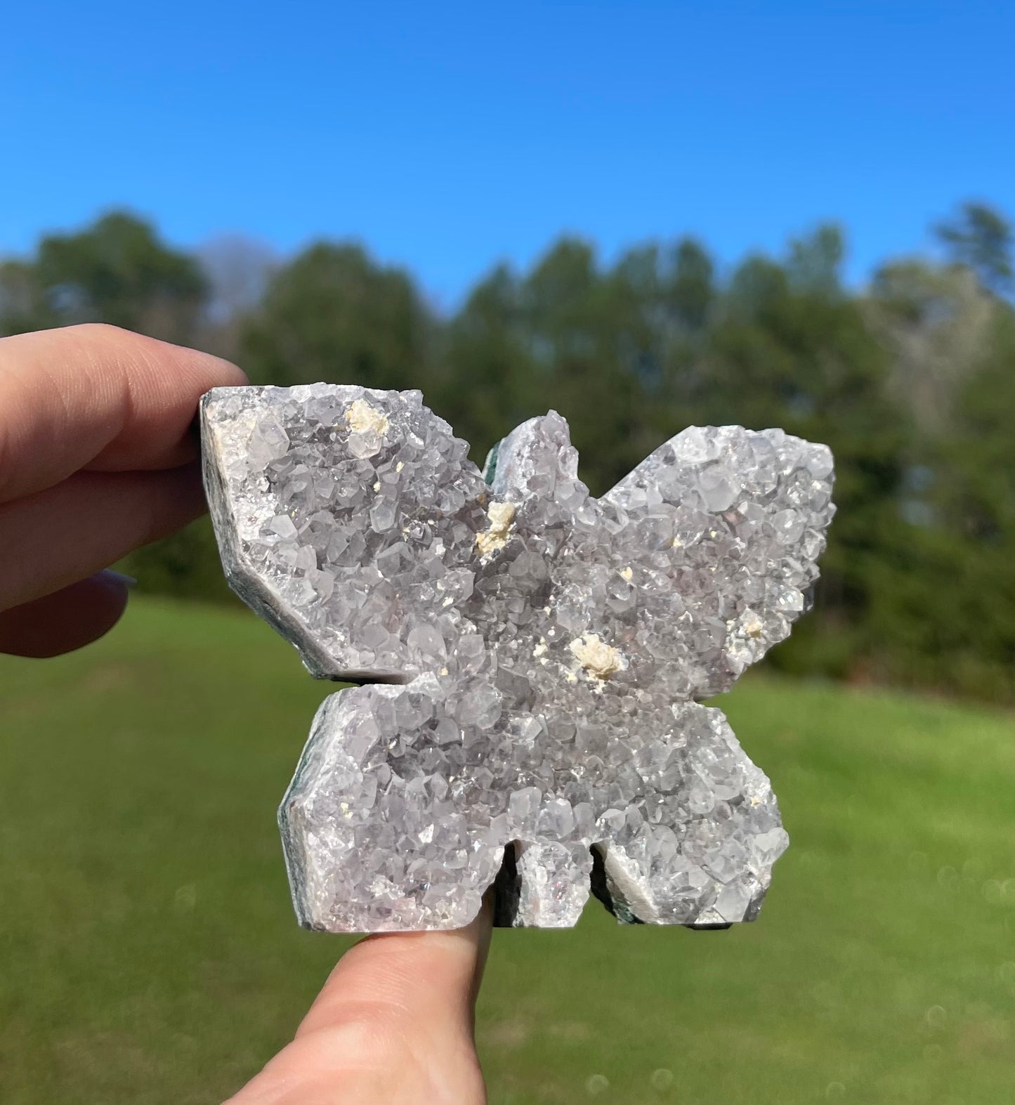 Druzy Amethyst Butterfly Cluster Carving 🦋