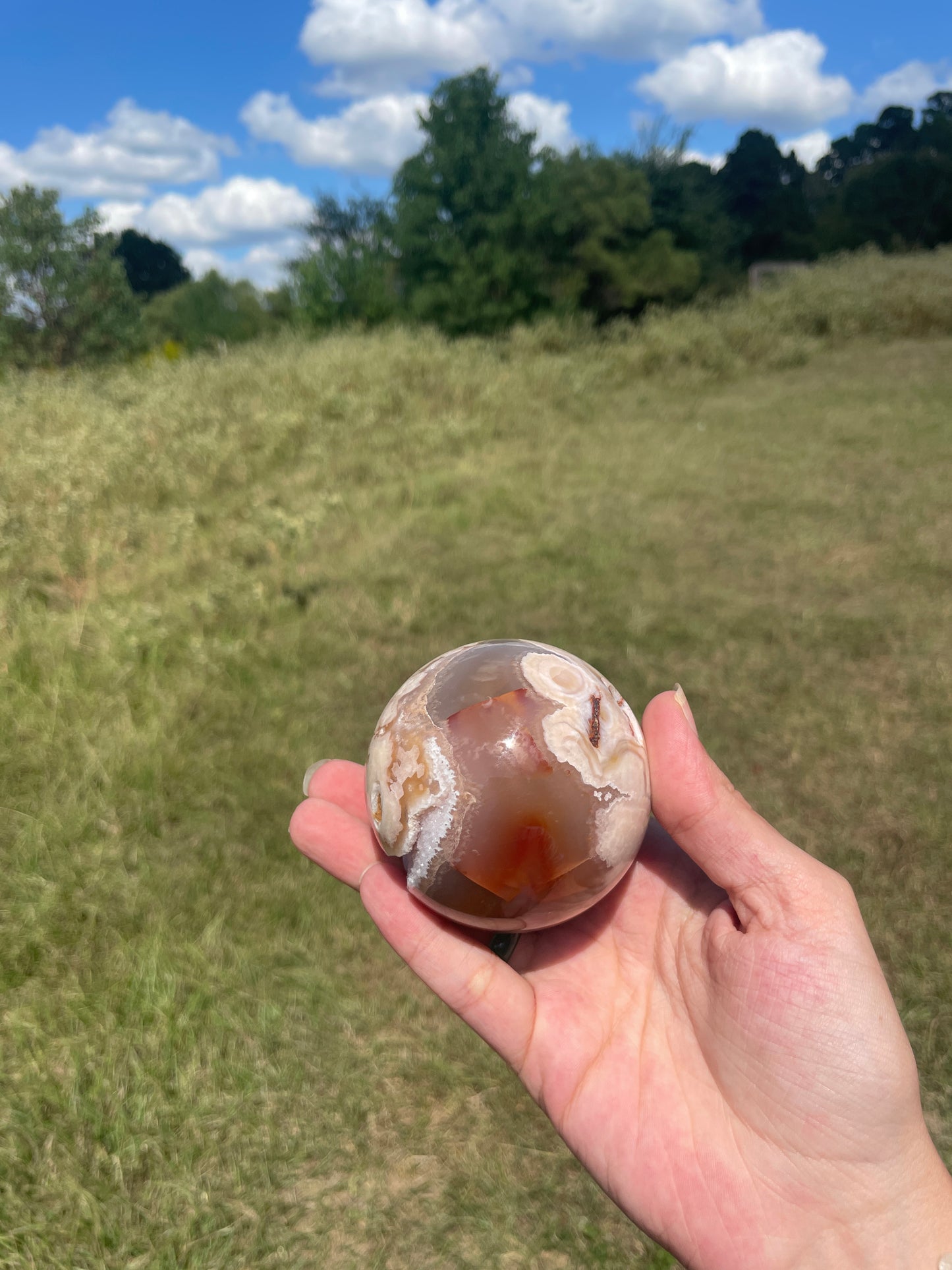 Imperfect Druzy Flower Agate sphere