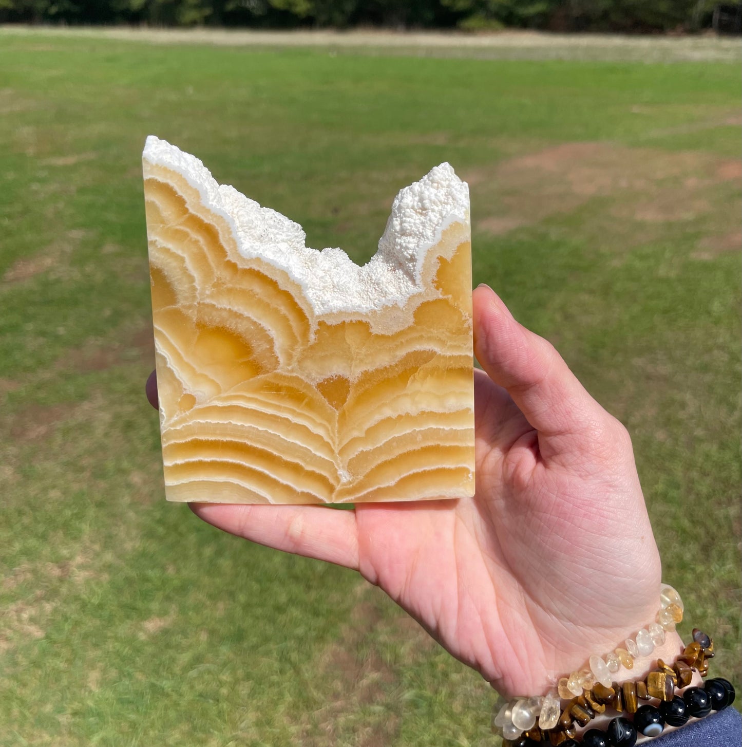 Imperfect Druzy Orange Calcite Slab