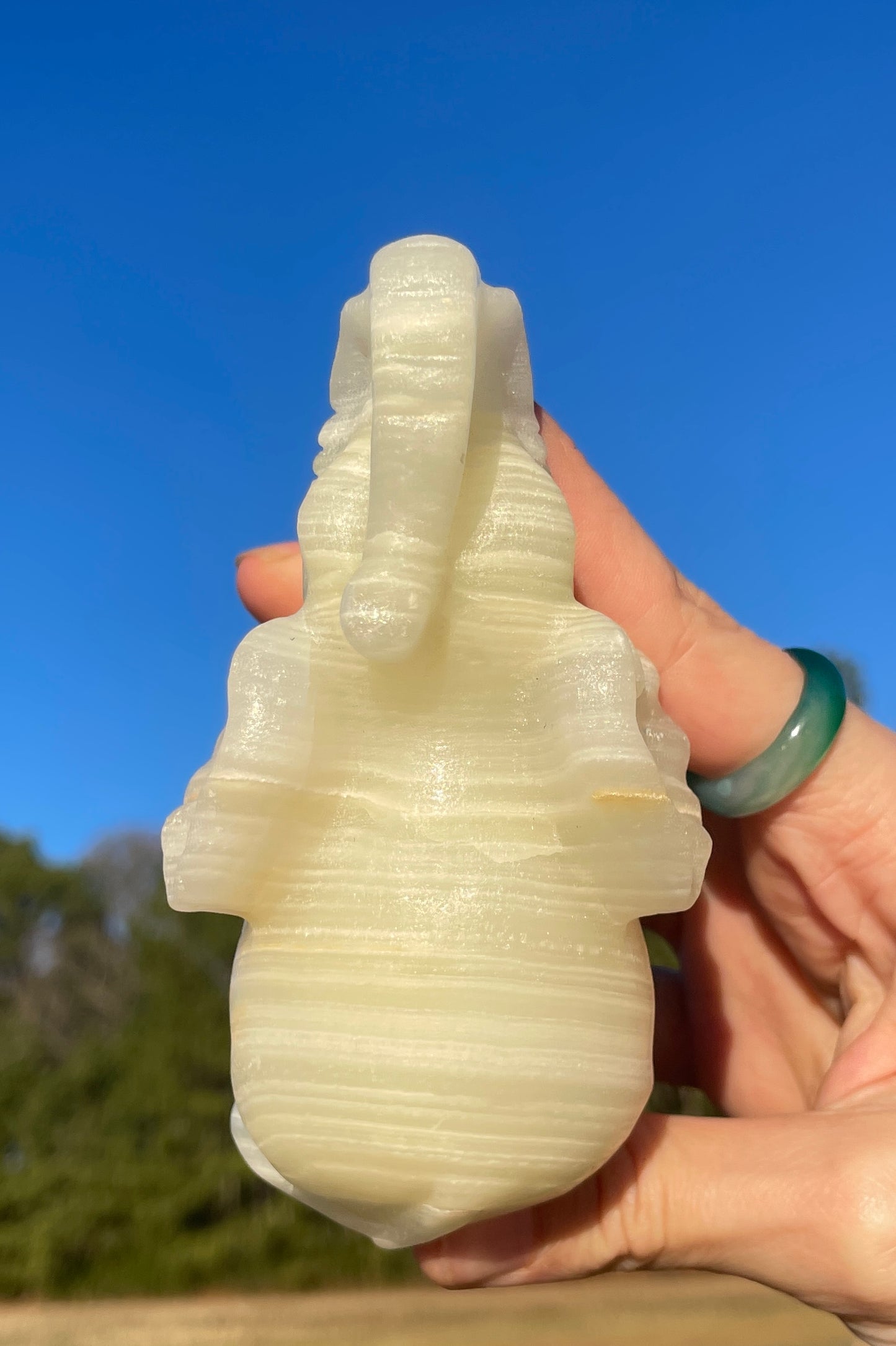 Banded Afghanistan Jade Elephant carving