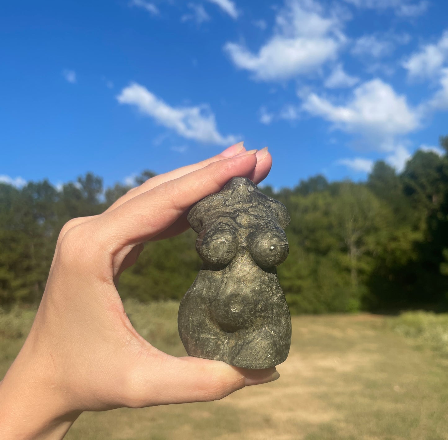 Pyrite Goddess Carving