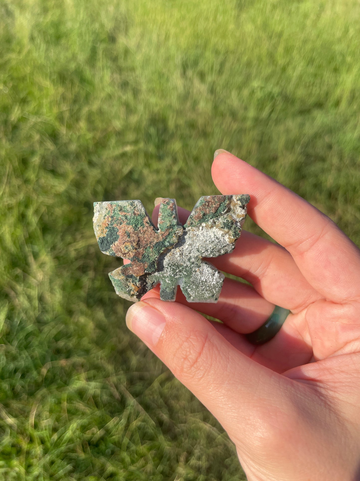 Imperfect Druzy Amethyst cluster Butterfly Carving 🦋
