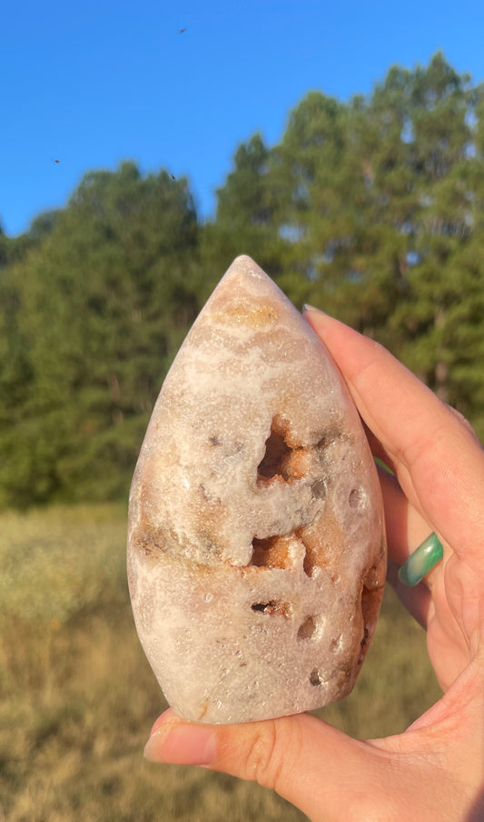 Druzy Pink Amethyst/Flower agate Freeform