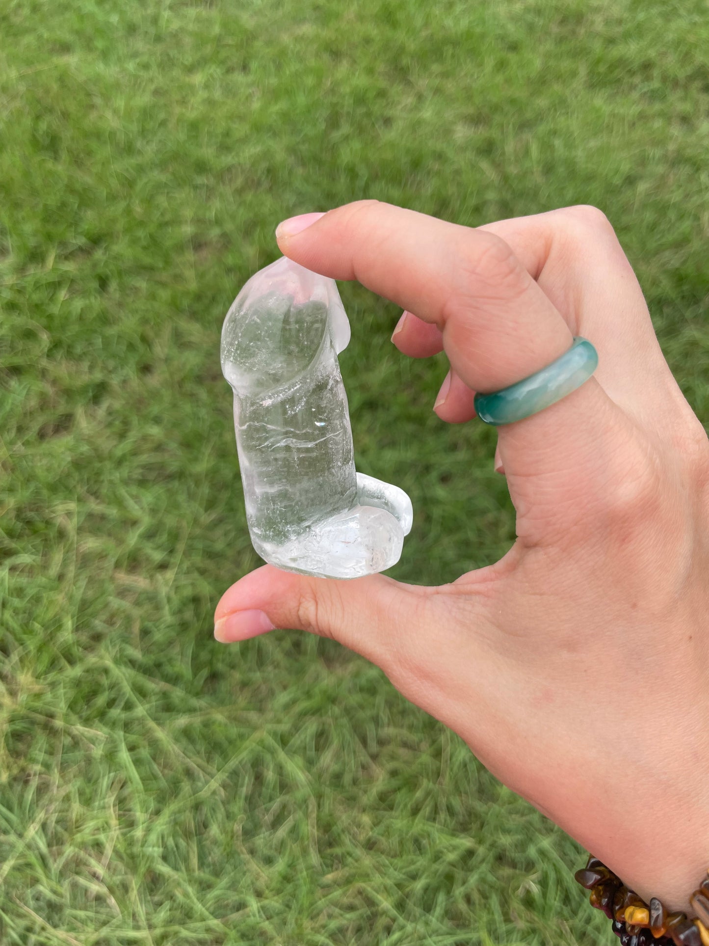 Clear Quartz Mini Penis Carving