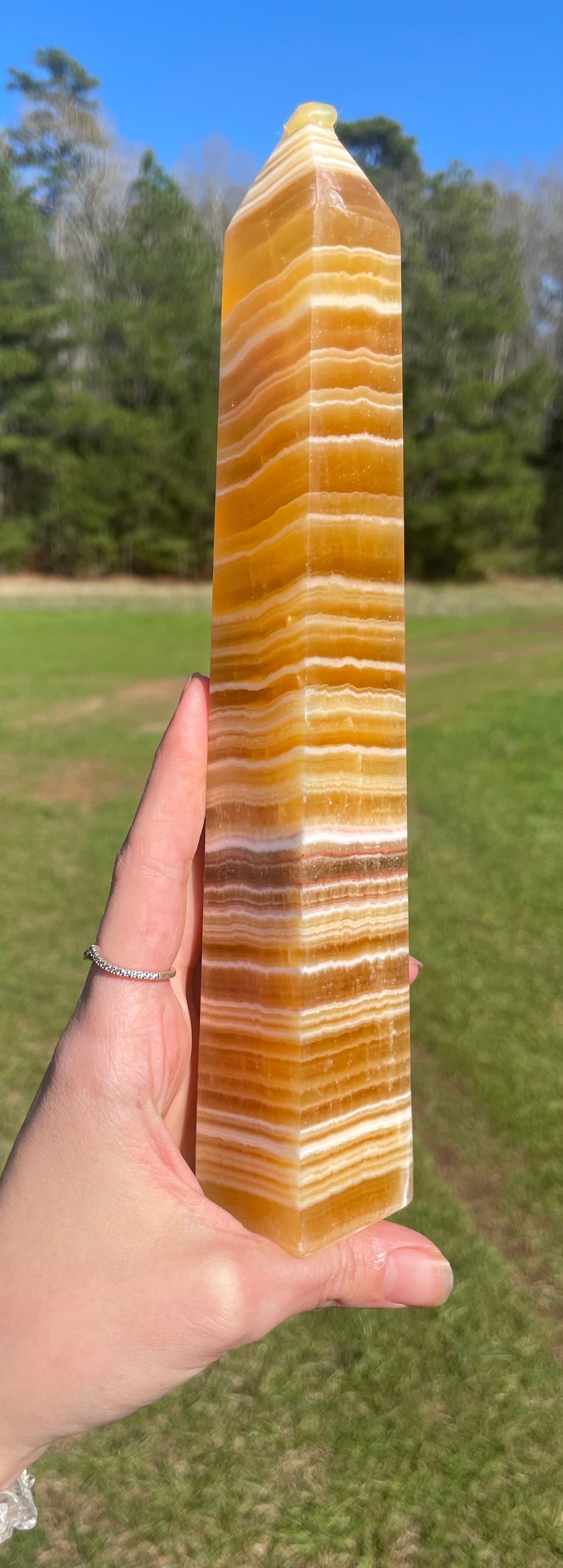 Imperfect Large Banded Calcite Tower(A)