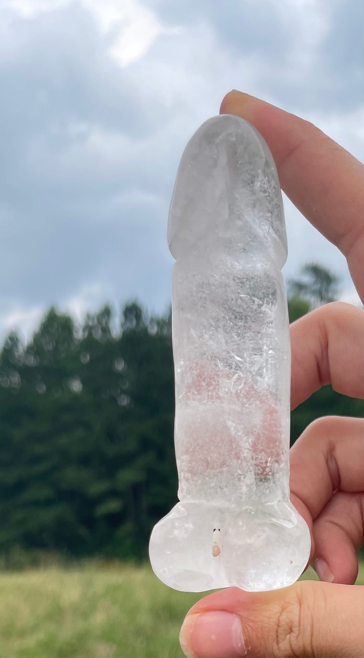 Clear Quartz Penis Carving