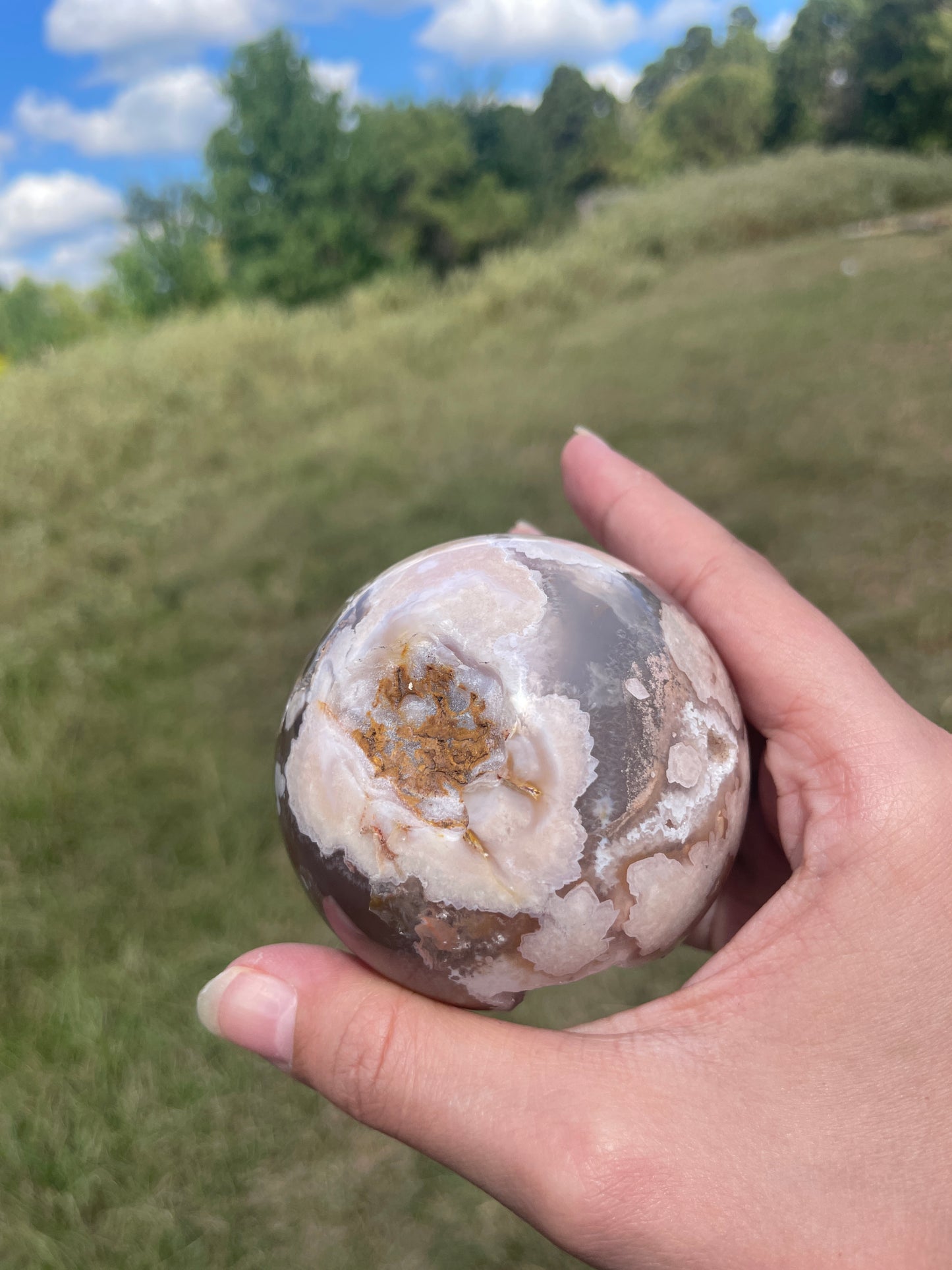 Imperfect Druzy Flower Agate sphere