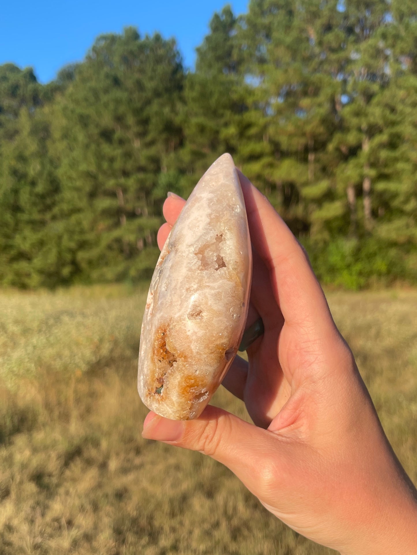 Druzy Pink Amethyst/Flower agate Freeform