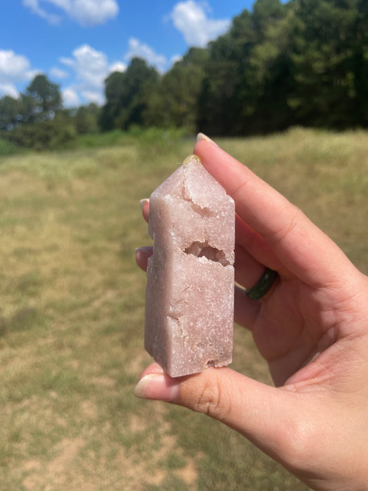 Druzy Pink Amethyst tower 2