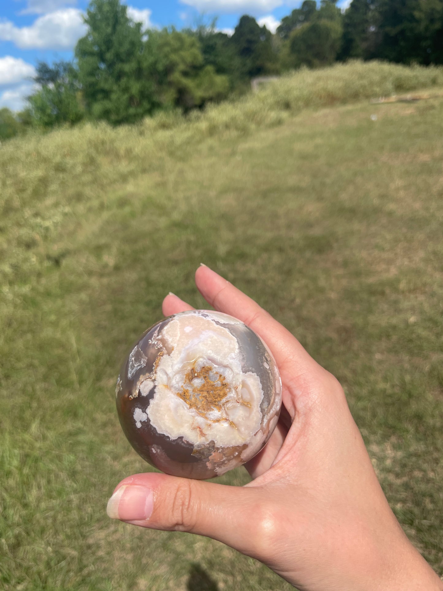 Imperfect Druzy Flower Agate sphere