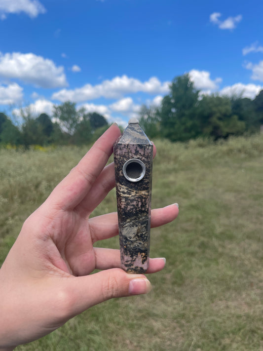 Rhodonite Crystal pipe #1 (decor)