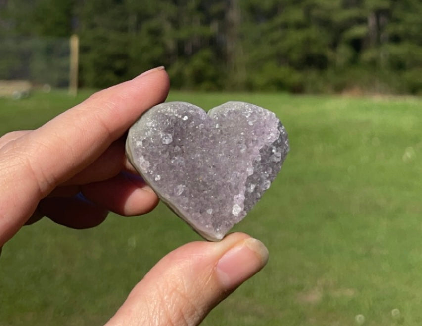 Mini Druzy Amethyst Heart Cluster