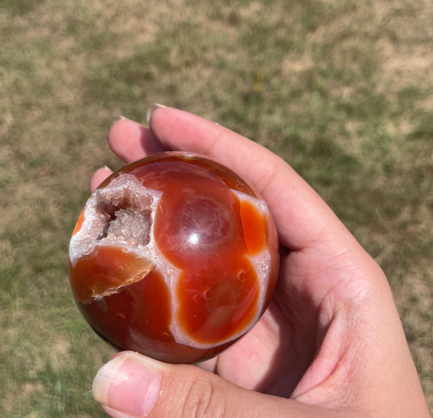 Red/Carnelian Moss Agate Sphere