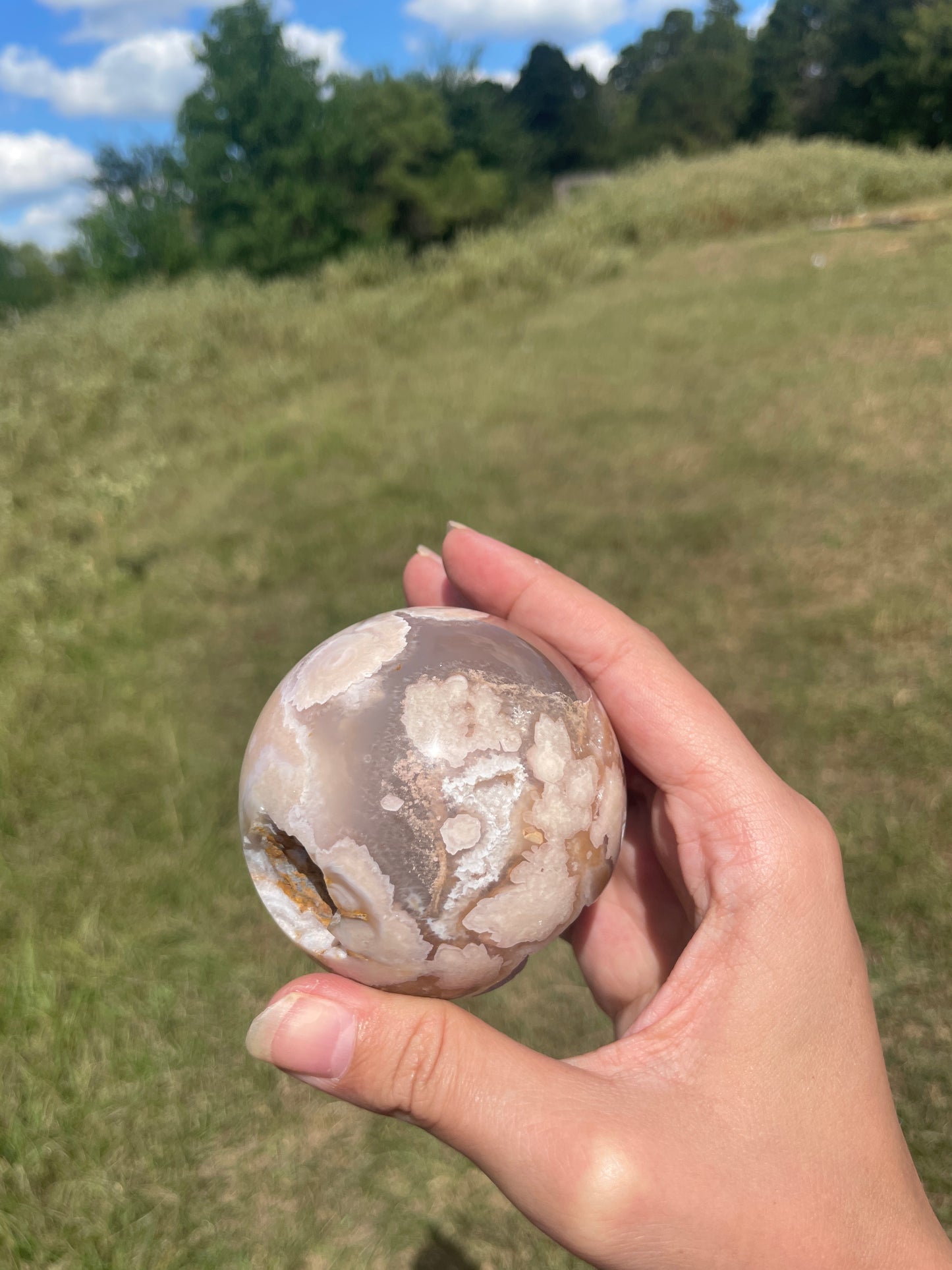 Imperfect Druzy Flower Agate sphere