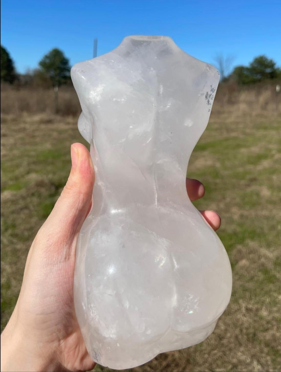 XXL Clear Quartz Goddess body carving