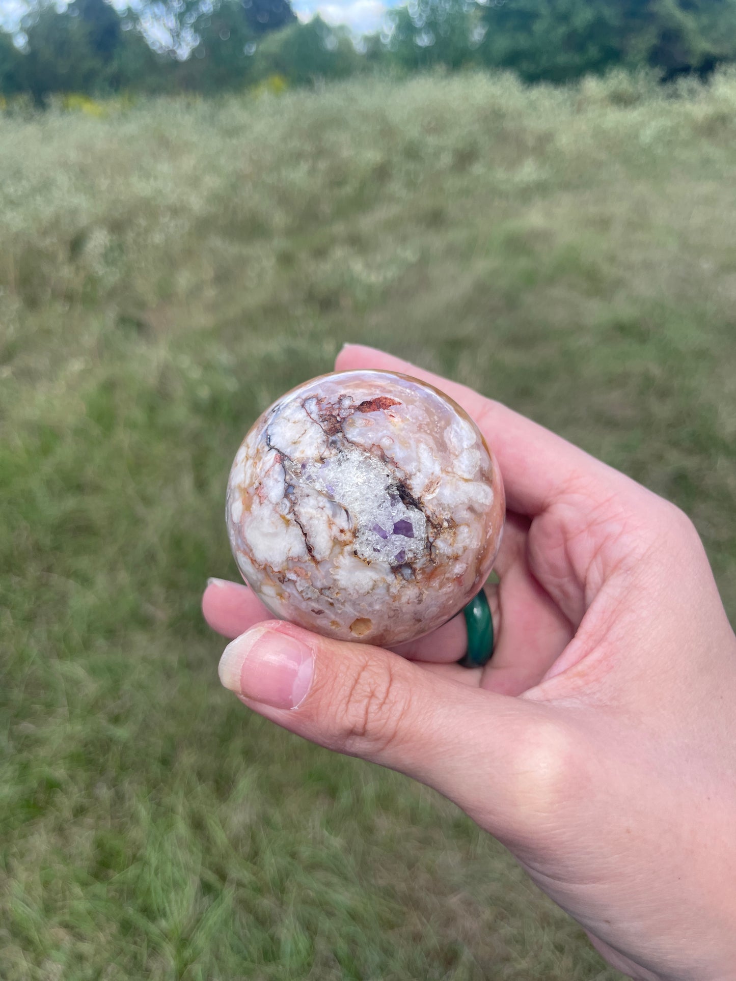 Druzy Flower Agate sphere