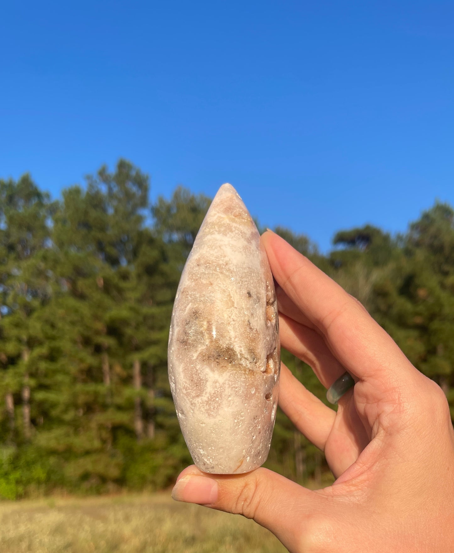 Druzy Pink Amethyst/Flower agate Freeform