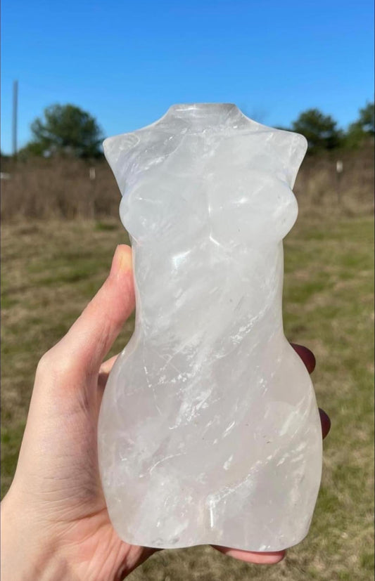 XXL Clear Quartz Goddess body carving