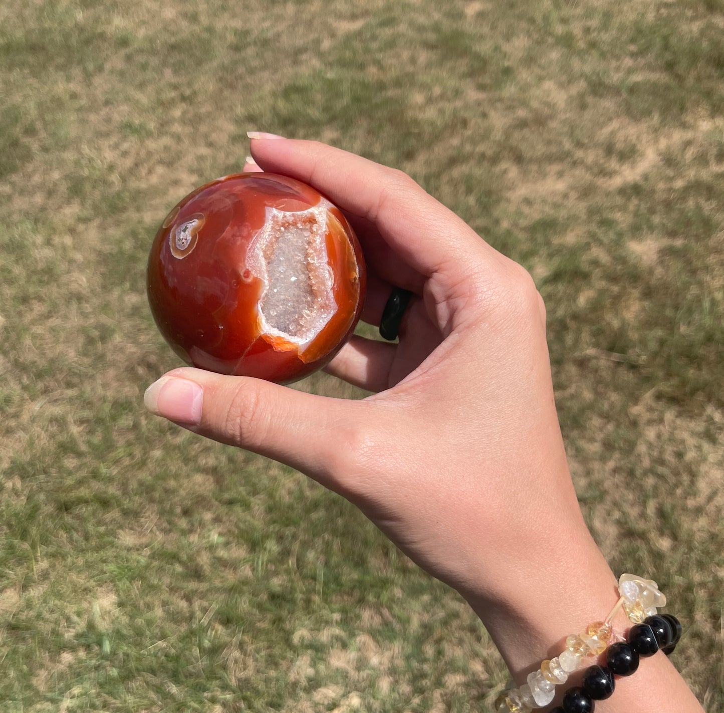 Red/Carnelian Moss Agate Sphere