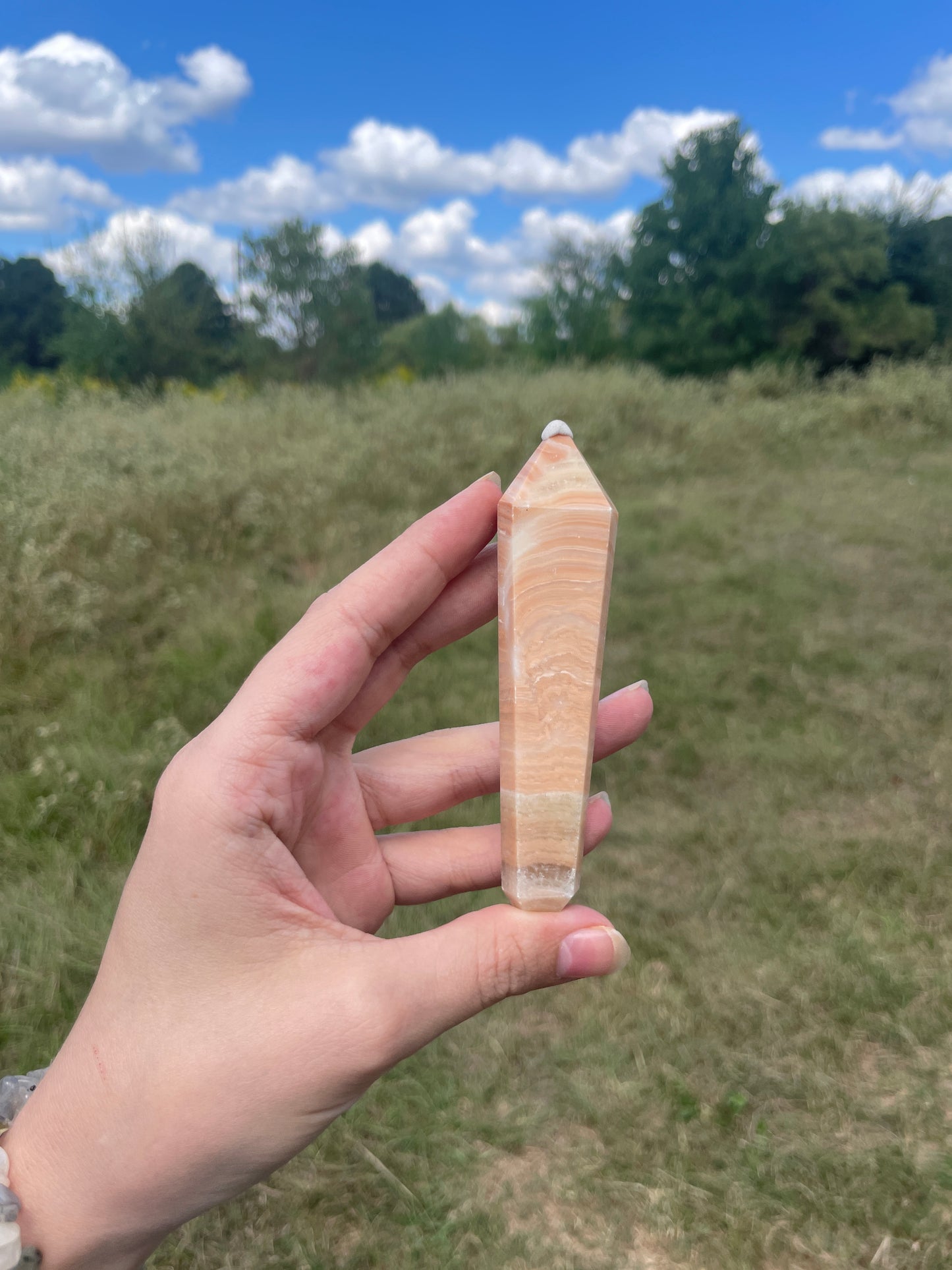 Orange calcite Crystal Pipe (decor)