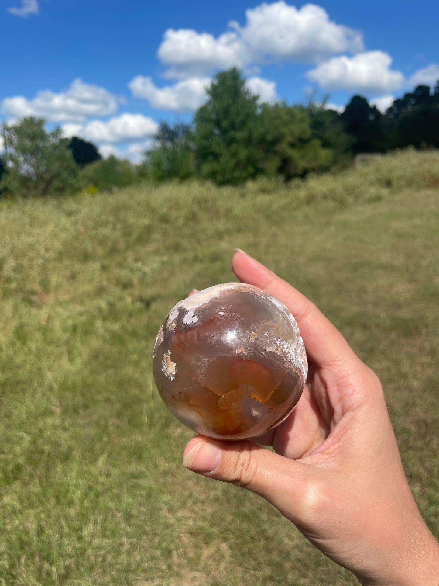 Imperfect Druzy Flower Agate sphere