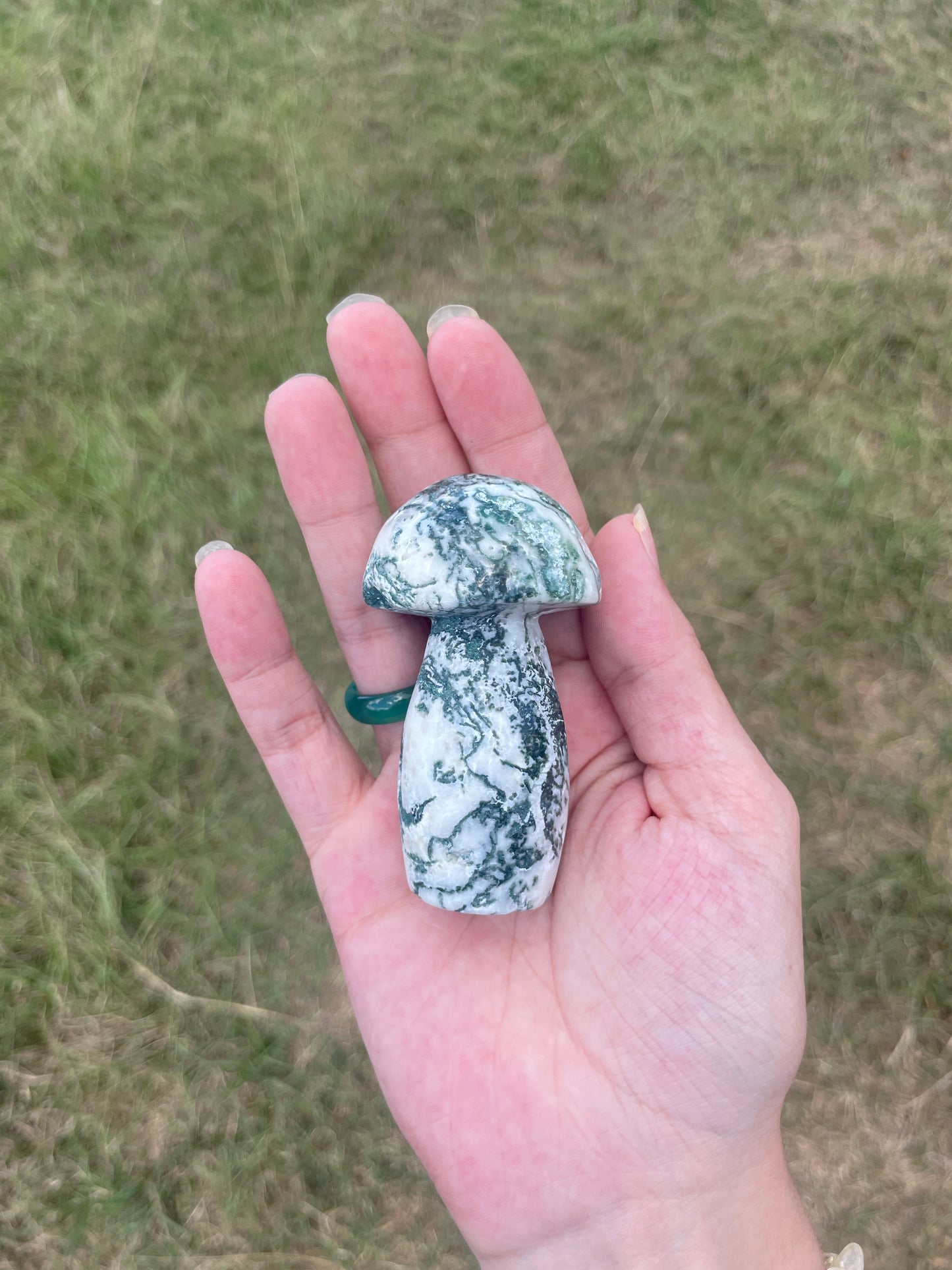 Large Moss Agate Mushroom #1