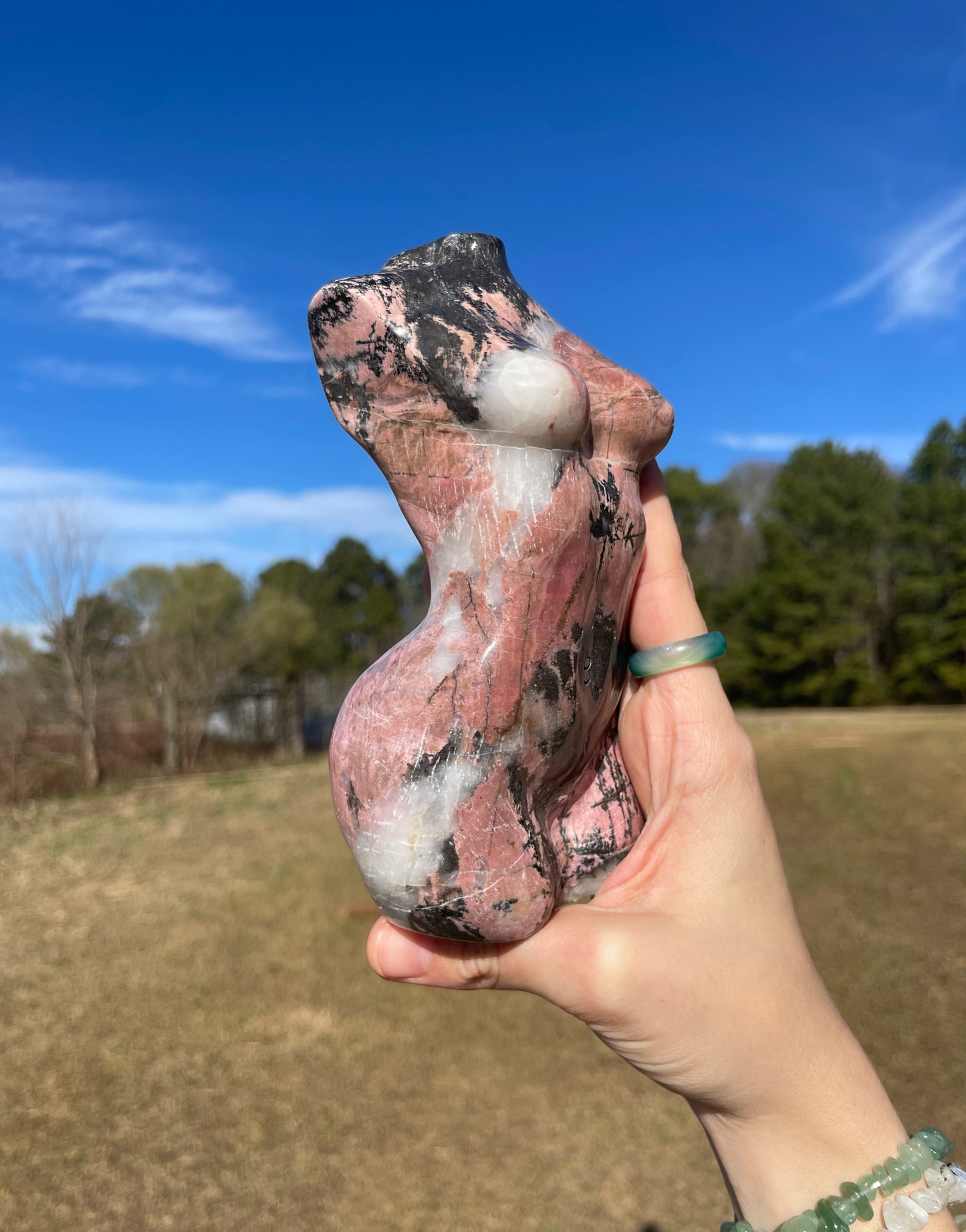 Large Rhodonite Goddess Carving (lady body)