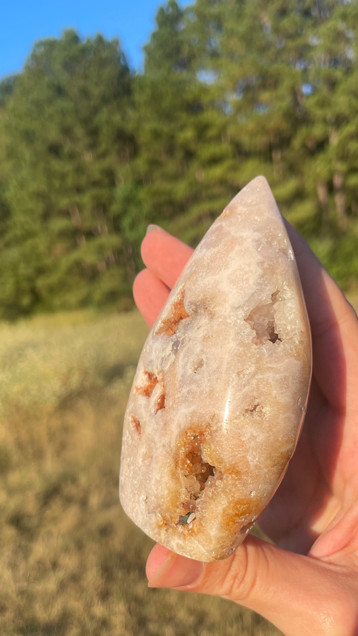 Druzy Pink Amethyst/Flower agate Freeform
