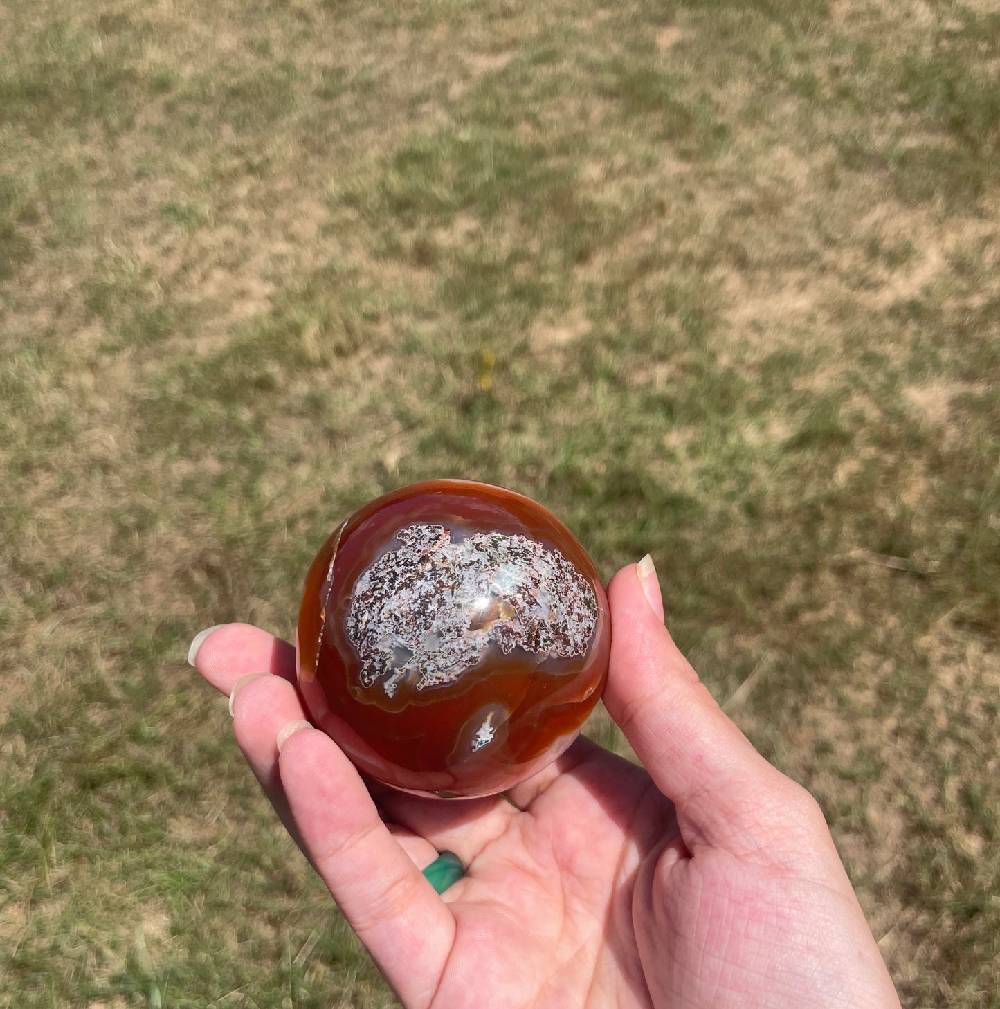Red/Carnelian Moss Agate Sphere