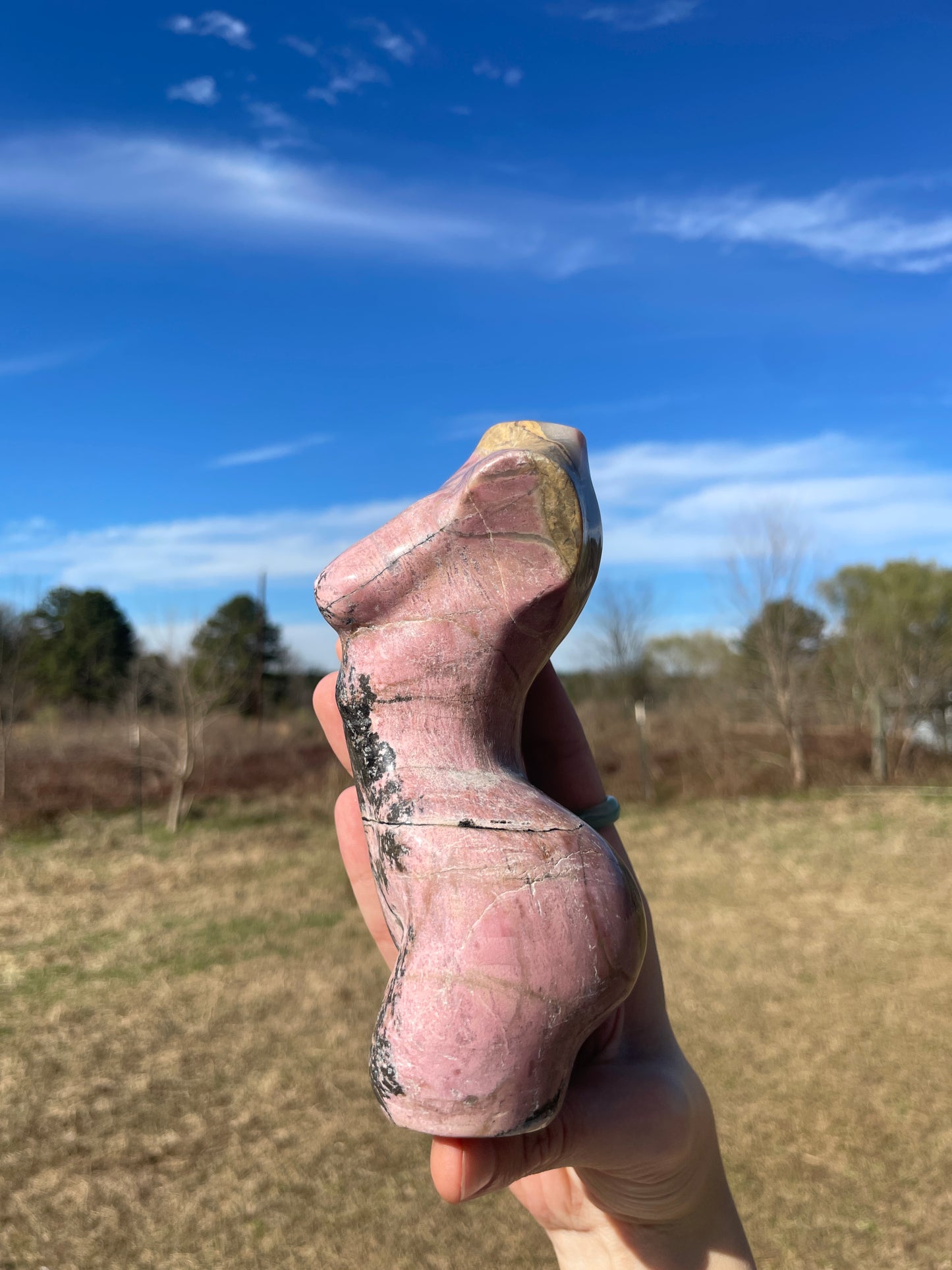 Large Rhodonite Goddess Carving (lady body)
